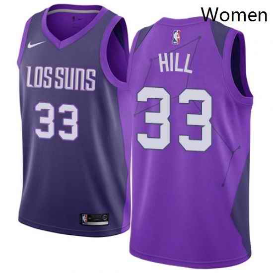 Womens Nike Phoenix Suns 33 Grant Hill Swingman Purple NBA Jersey City Edition